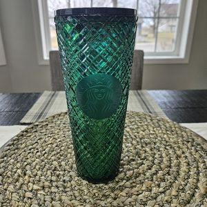Starbucks Holiday 2021 Emerald Green Jeweled Tumbler 24 oz